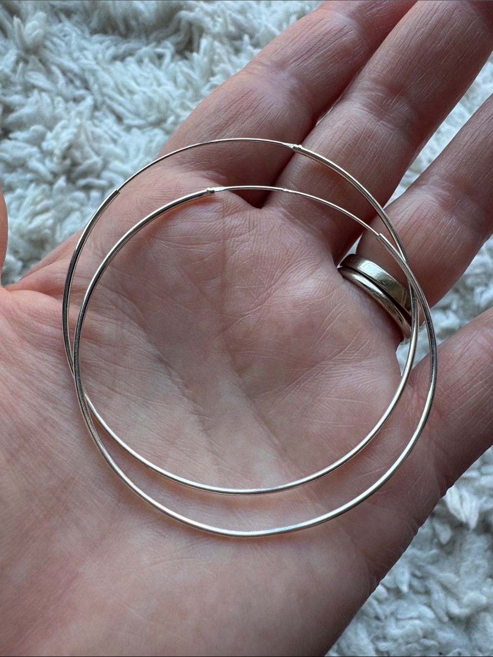 Large Sterling Silver Hoop Earrings